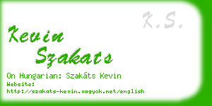 kevin szakats business card
